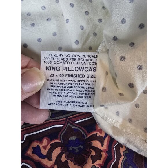 VINTAGE MARTEX for LIBERTY OF LONDON  PAISLEY KING  PILLOWCASES PAIR 21x38” - Picture 2 of 4